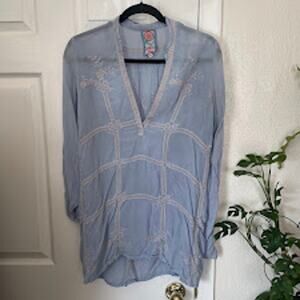 Johnny Was Embroidered Grid Tunic